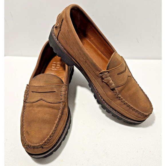 Allen Edmonds Sequoia Loafers Mens Size 10 D Brown Nubuck Leather Shoes Moccasin - Picture 1 of 9